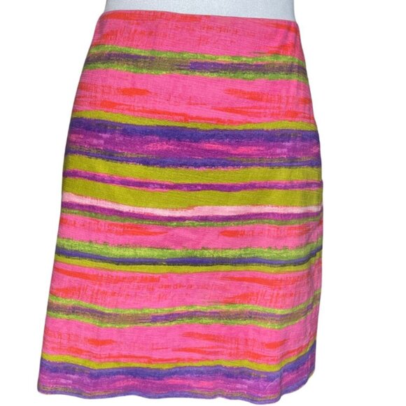Ann Taylor Cotton Multicolor Striped A Line Mini Skirt Size 6 Hart of Dixie - Picture 3 of 7